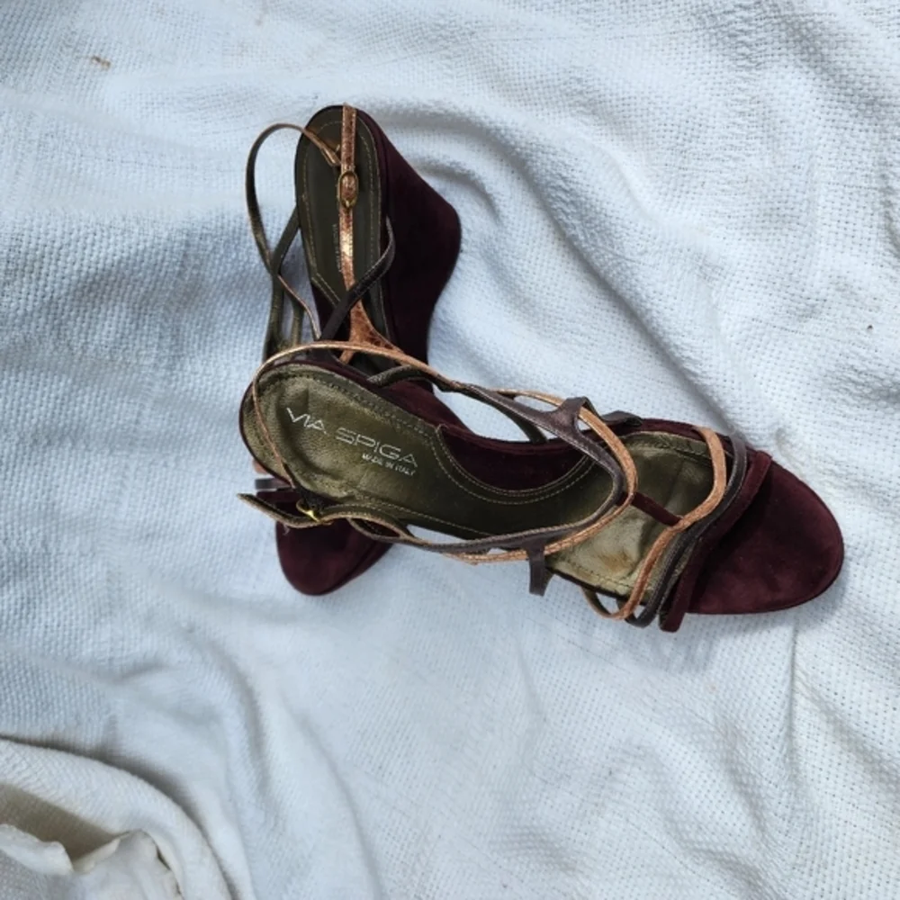 Via Spiga metallic wedge sandals 10‎